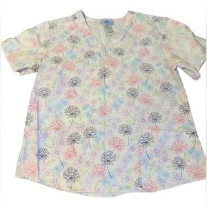 SB Scrubs Womens Small V Neck Cotton Short Sleeve Nurse Top Workwear